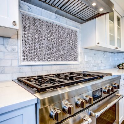 3D Dimes stainless steel tiles at BELK Tile