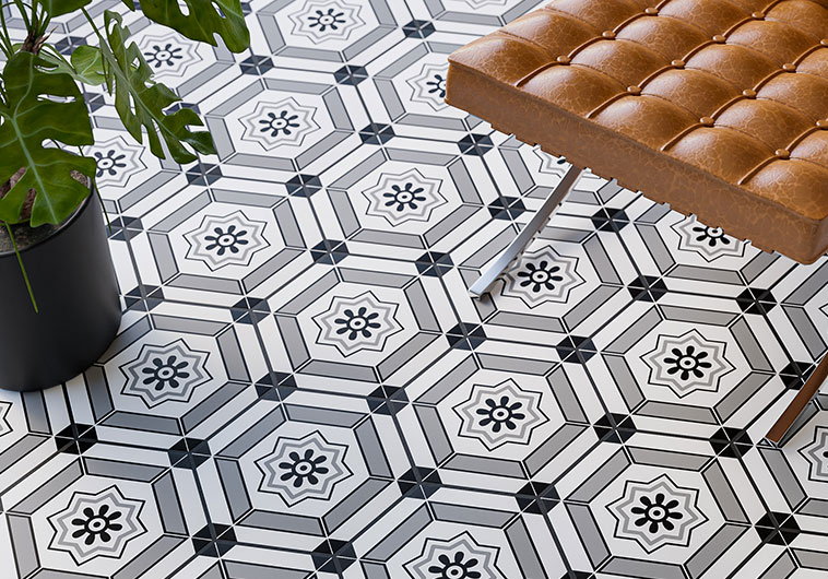 patterned floor tiles