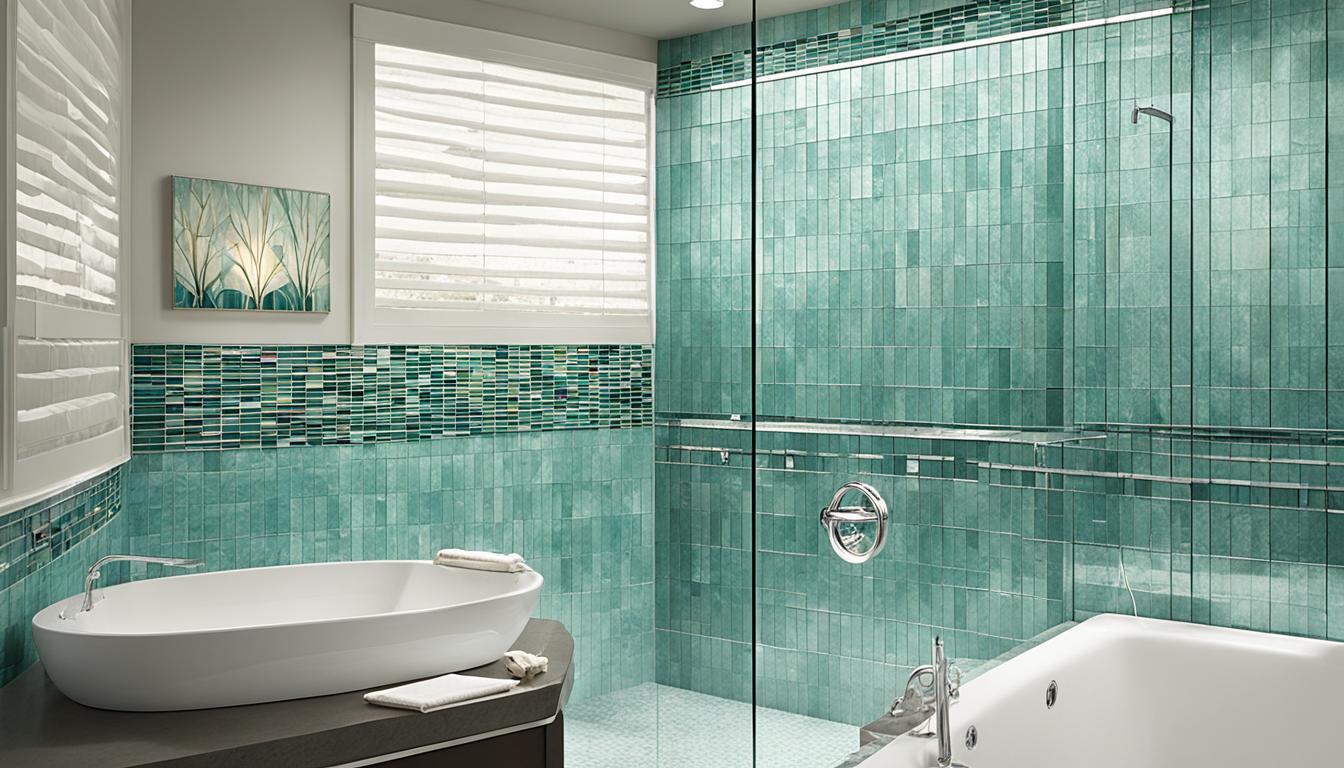 glass liner bar accents shower walls