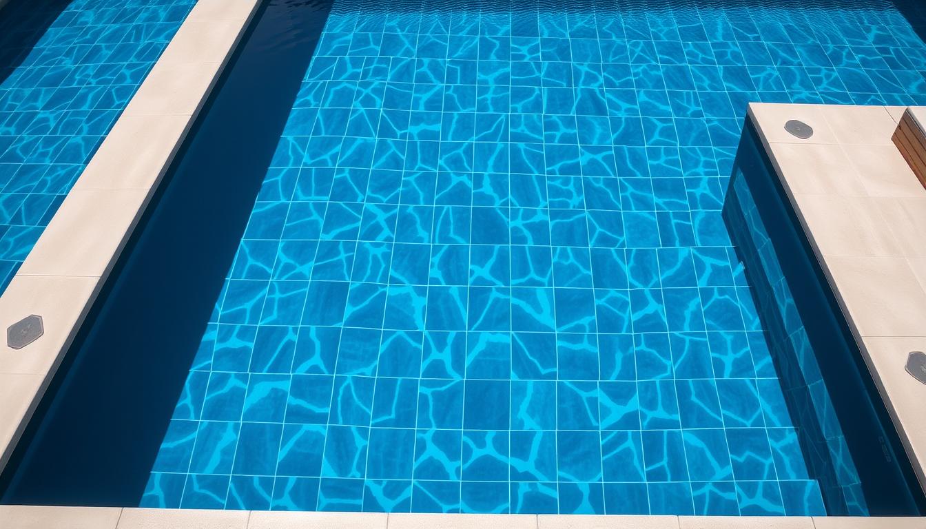 Modern blue pool tiles