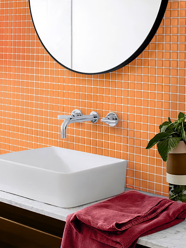 Orange Color glass tile mosaics